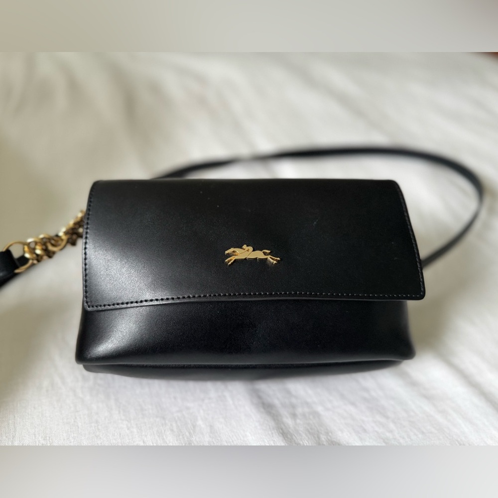 Longchamp Black Leather Crossbody bag